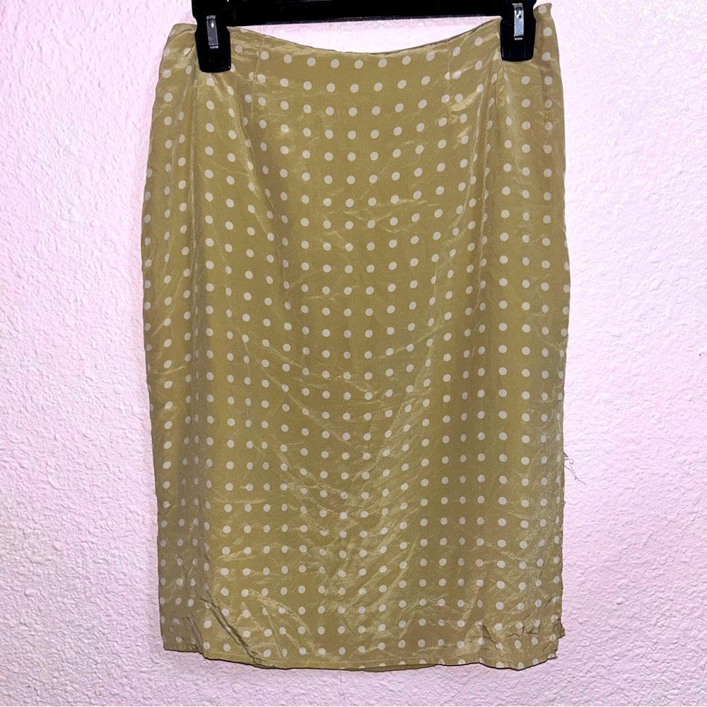 Cami International Women’s 6 Tan Polka Dot Pencil Skirt